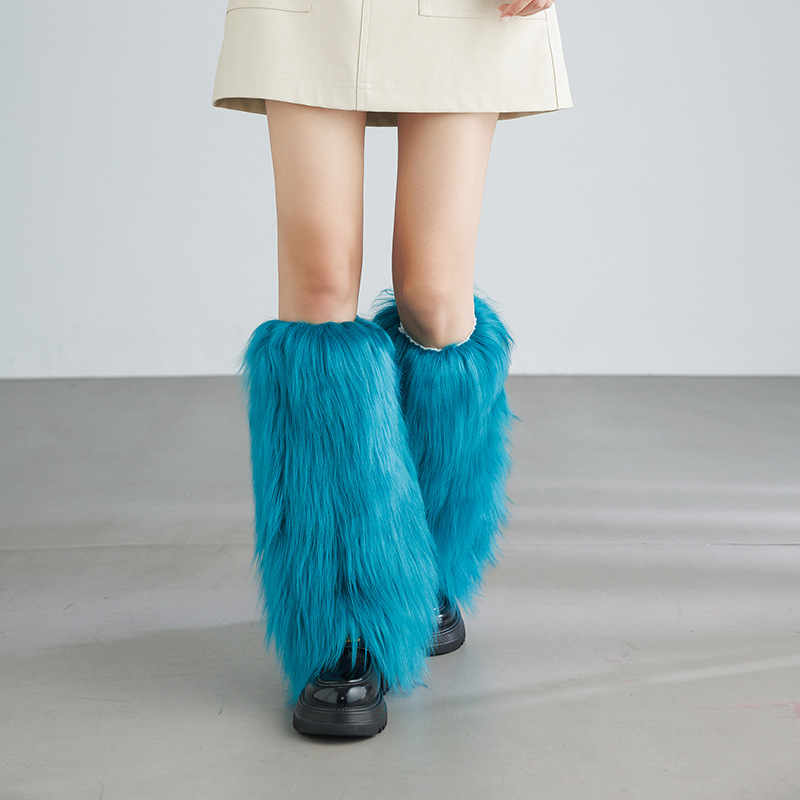 Fluffy Faux Fur Leg Warmers Winter Plush Boot Covers Thick Fuzzy Leg Covers